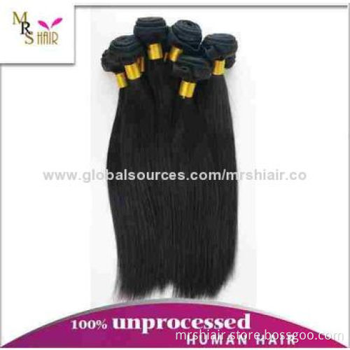 28" Unprocessed Black Color Silky Straight Peruvian Virgin Hair Weft